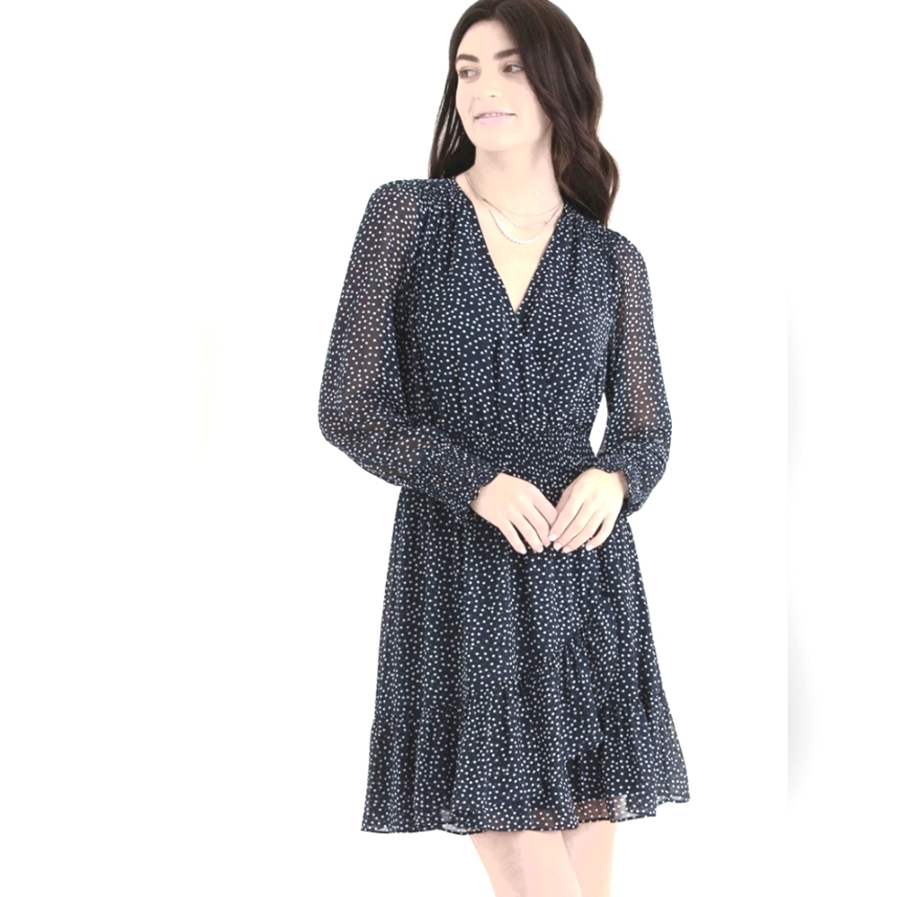 Flowy Long Sleeve boho dress with Smocked Waist and sleeves size L